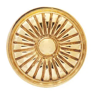 1 1/3 Inch Solid Brass Vintage Fan Knob (Polished Brass Finish)