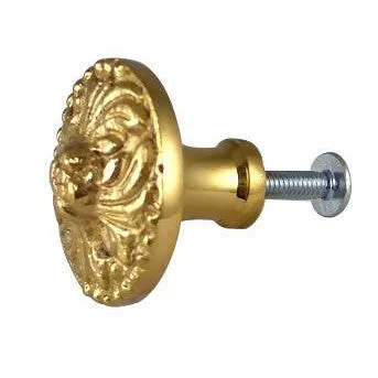 1 1/4 Inch Polished Brass Rococo Cabinet Knob (Several Finishes Available)