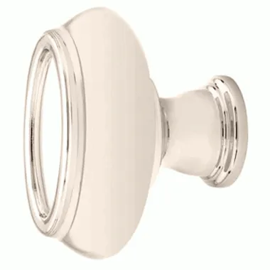 1 3/4 Inch Solid Brass Geometric Oval Cabinet Knob (Polished Nickel Finish)