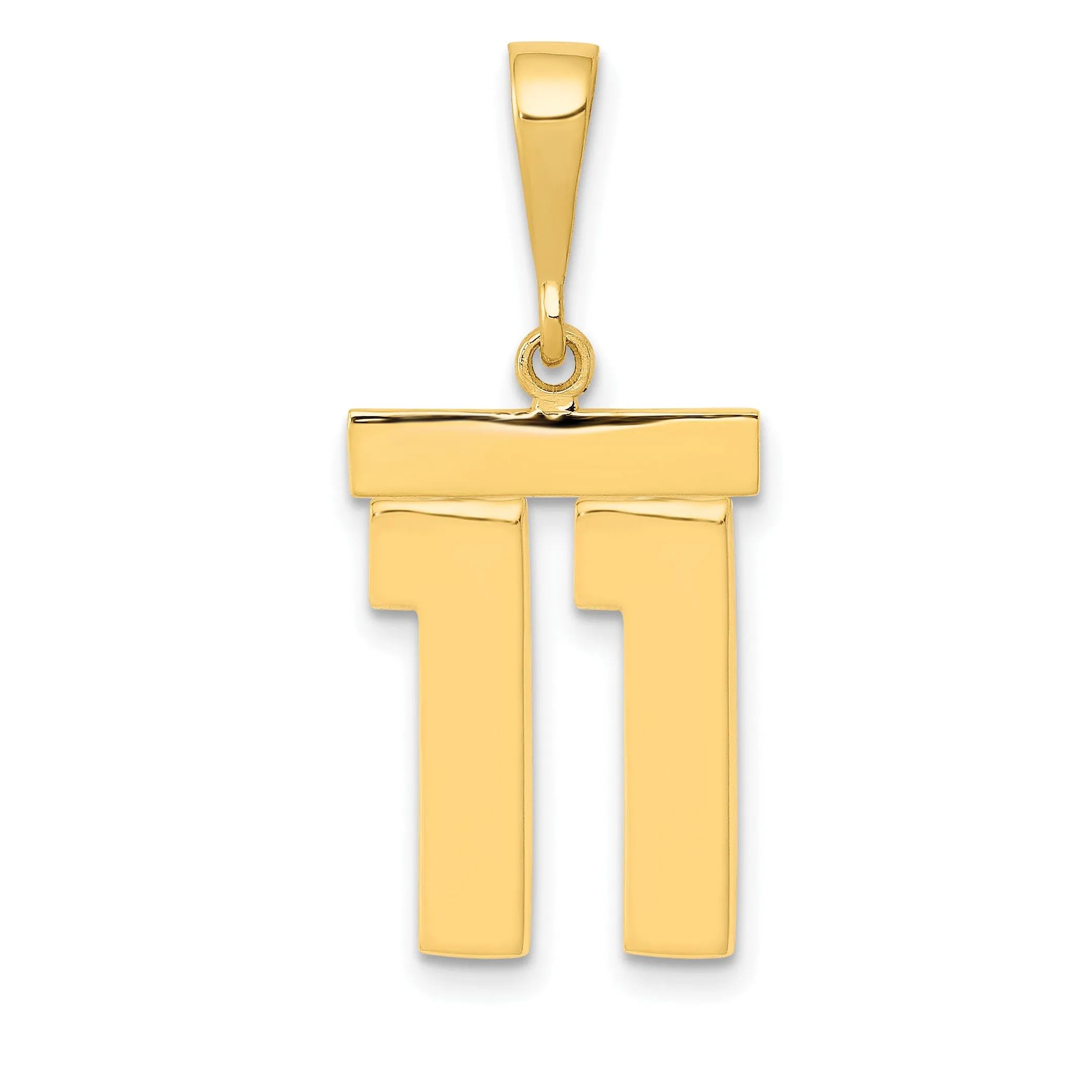 14k Yellow Gold Medium Polished Number 11 Charm