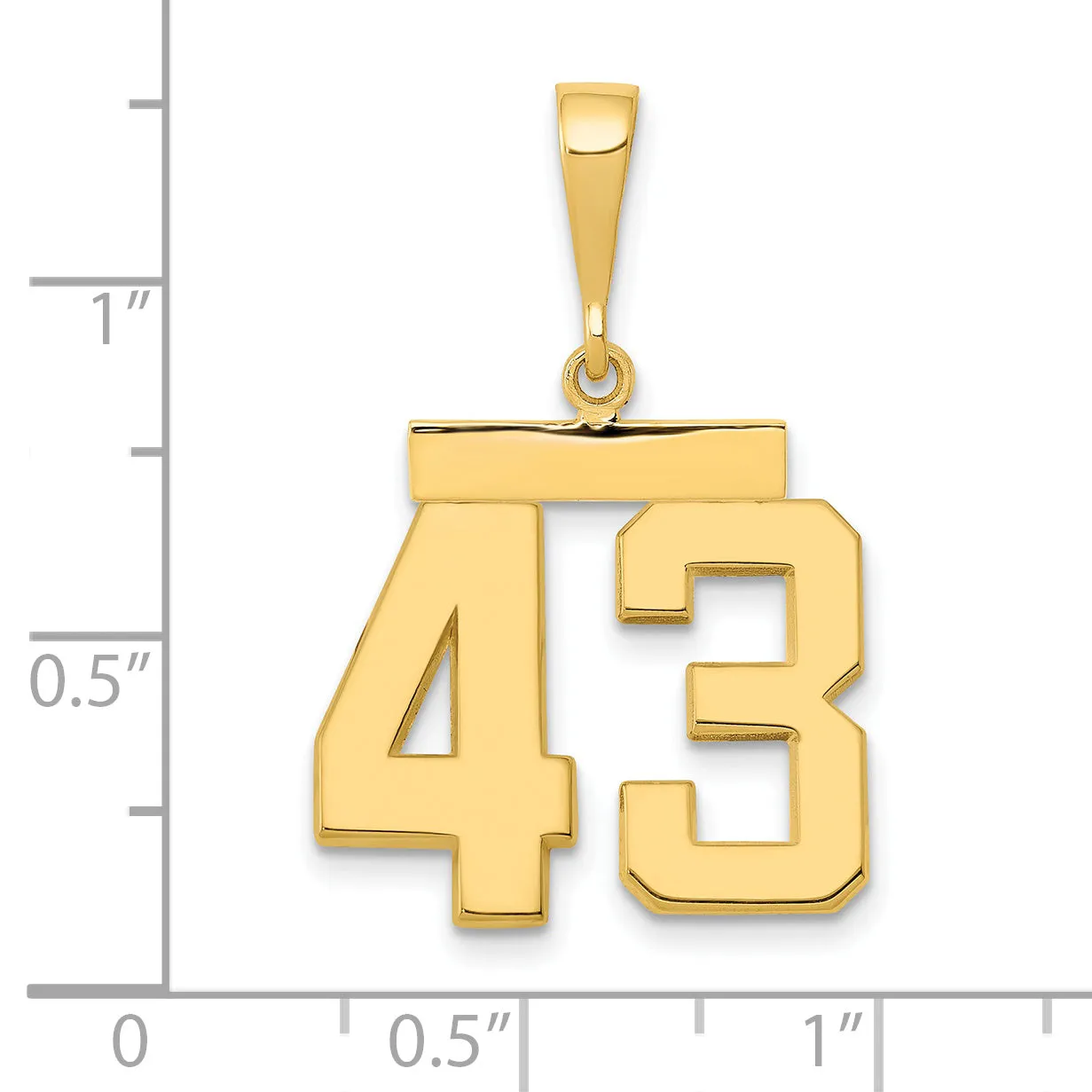 14k Yellow Gold Medium Polished Number 43 Charm