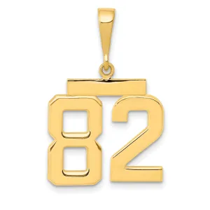 14k Yellow Gold Medium Polished Number 82 Charm