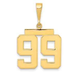 14k Yellow Gold Medium Polished Number 99 Charm