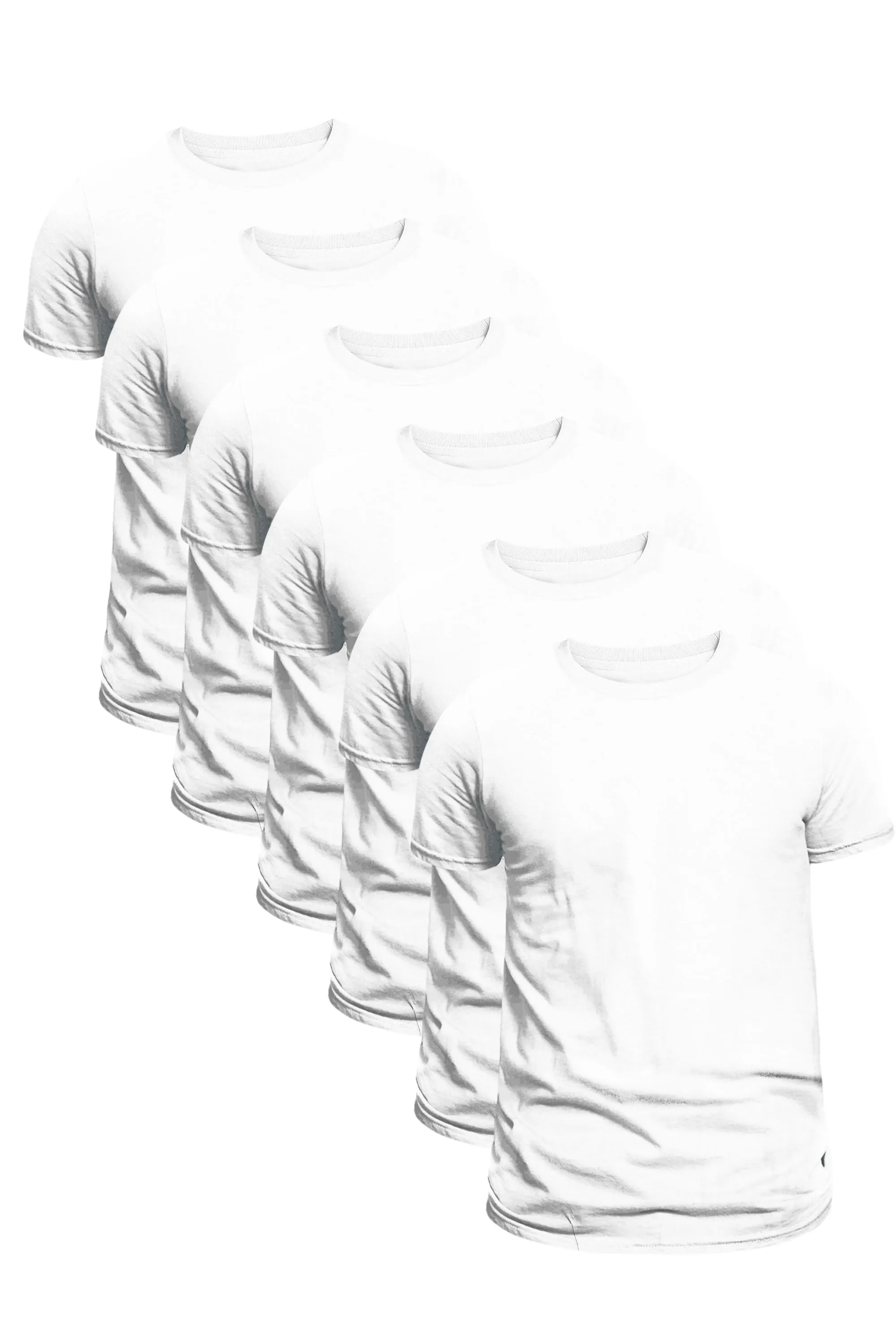 6-Pack Unisex Short Sleeve White T-Shirts | Sustainable Everyday Classic Fit