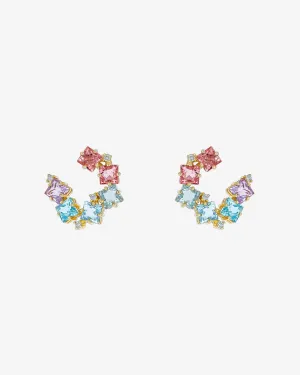 Amalfi Clover Pastel Ombre Sideways Hoops