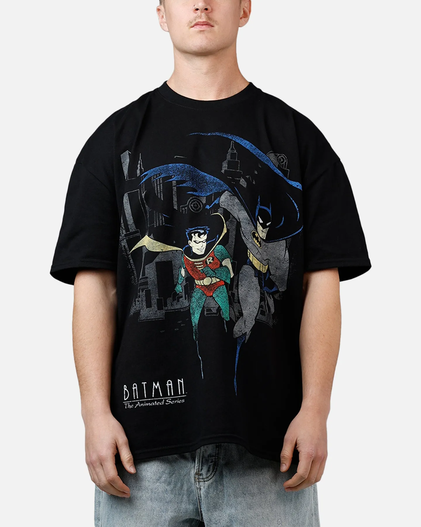 American Thrift X DC 1992 Batman And Robin Heavyweight T-Shirt Black