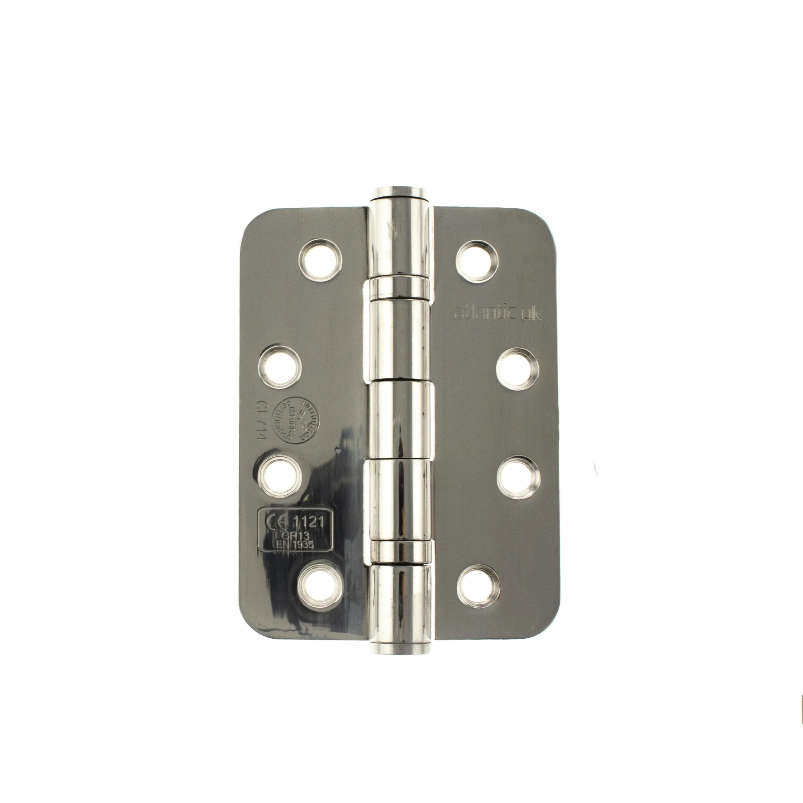 Atlantic Radius Corner Ball Bearing Hinges 4" X 3" X 3mm - Polished Stainless Steel