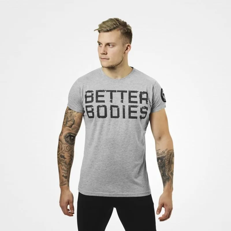 Better Bodies Basic Logo Tee - Greymelange