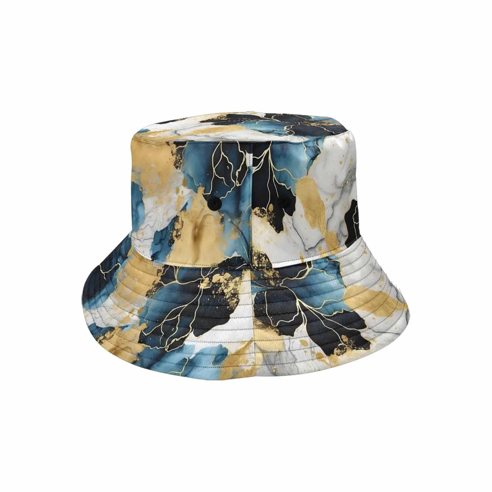 Blue Ink Floral  Unisex Summer Single-Layer Bucket Hat