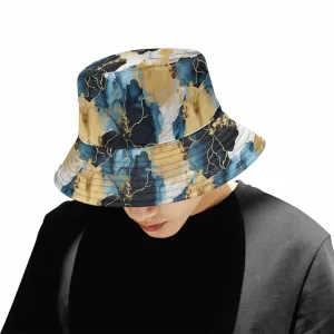 Blue Ink Floral  Unisex Summer Single-Layer Bucket Hat