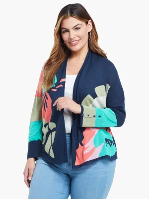 Bursting Petals Cardigan in Indigo Multi