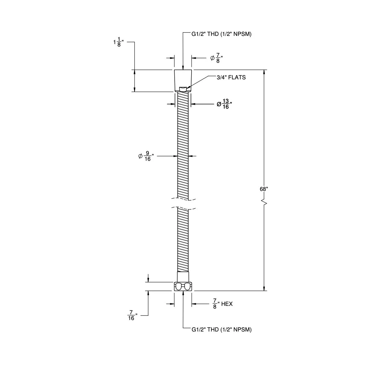 California Faucets | Swivel Wall Mounted Handshower Kit with Hand Shower Bracket and 68" Hose in Polished Nickel