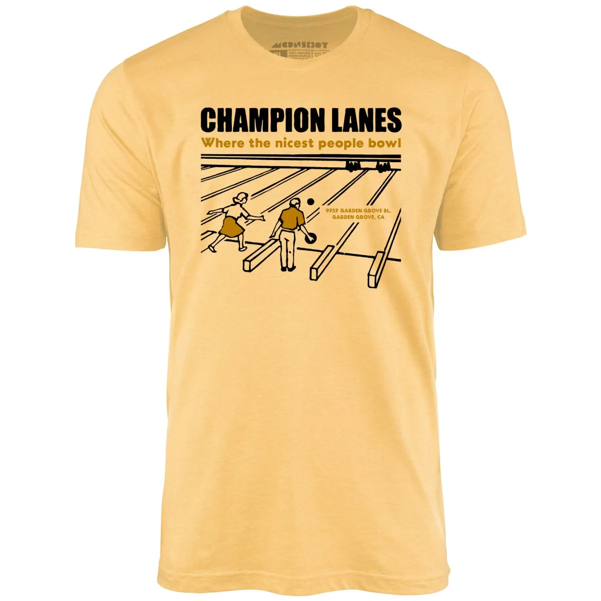 Champion Lanes - Garden Grove, CA - Vintage Bowling Alley - Unisex T-Shirt