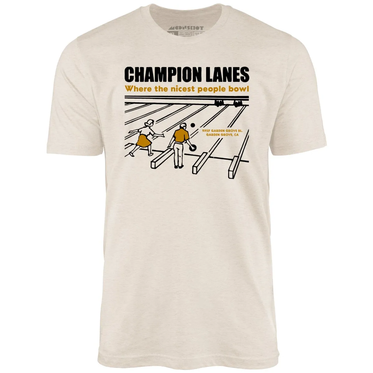 Champion Lanes - Garden Grove, CA - Vintage Bowling Alley - Unisex T-Shirt