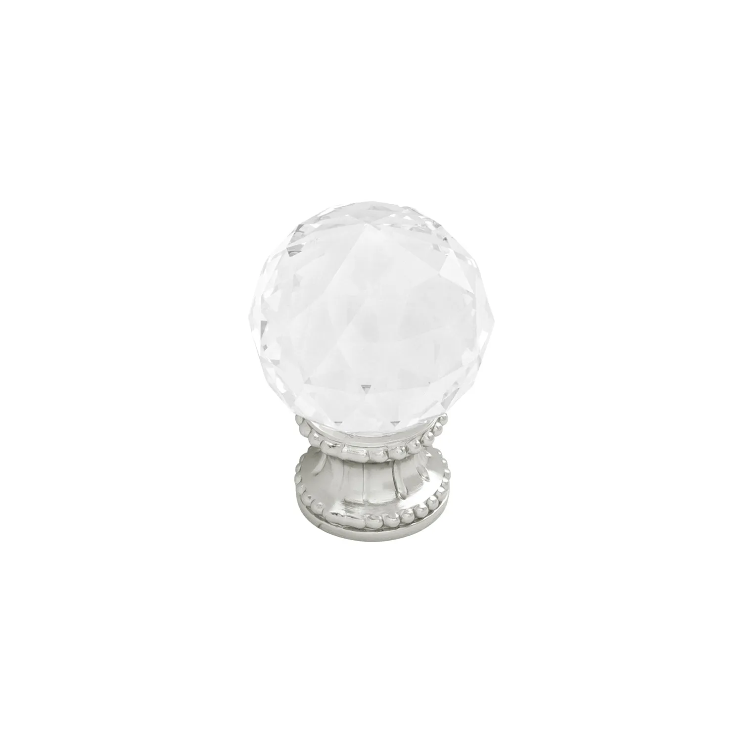 Chautauqua Collection Knob 1-3/8 Inch Diameter Glass with Polished Nickel Finish