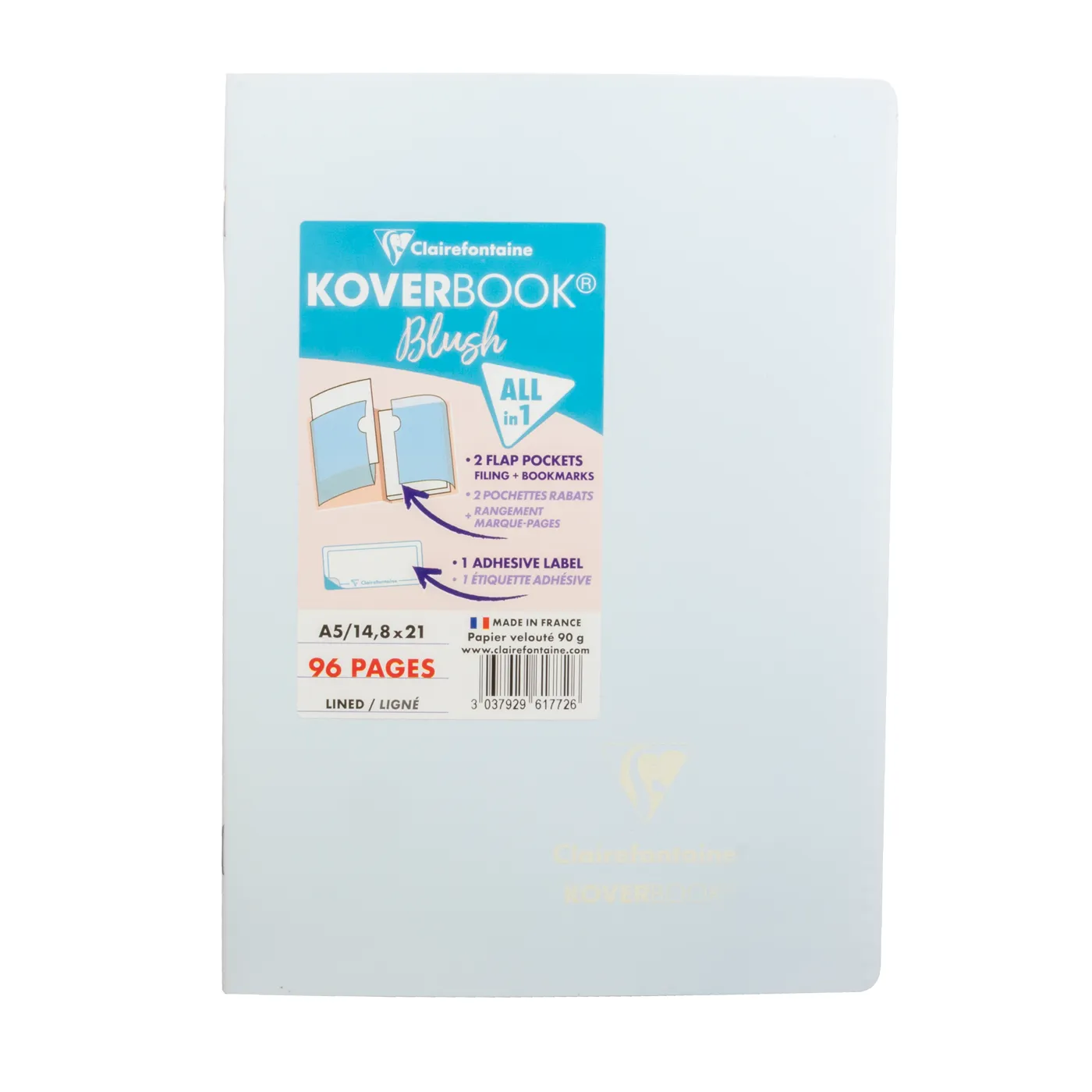 Clairefontaine Koverbook Blush- Staplebound Notebook (48 Sheets) - A5 - Blue