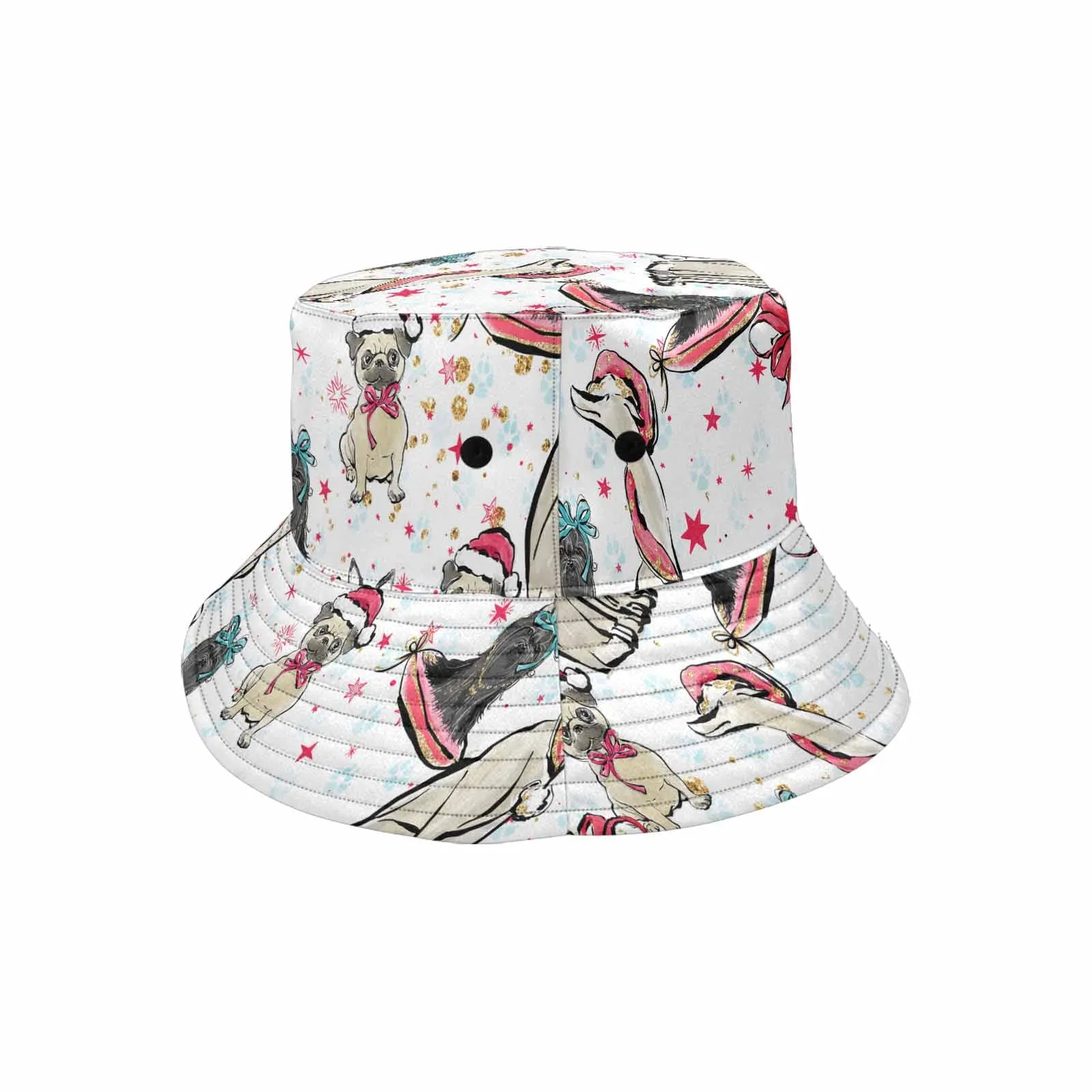 Dog Christmas  Unisex Summer Single-Layer Bucket Hat