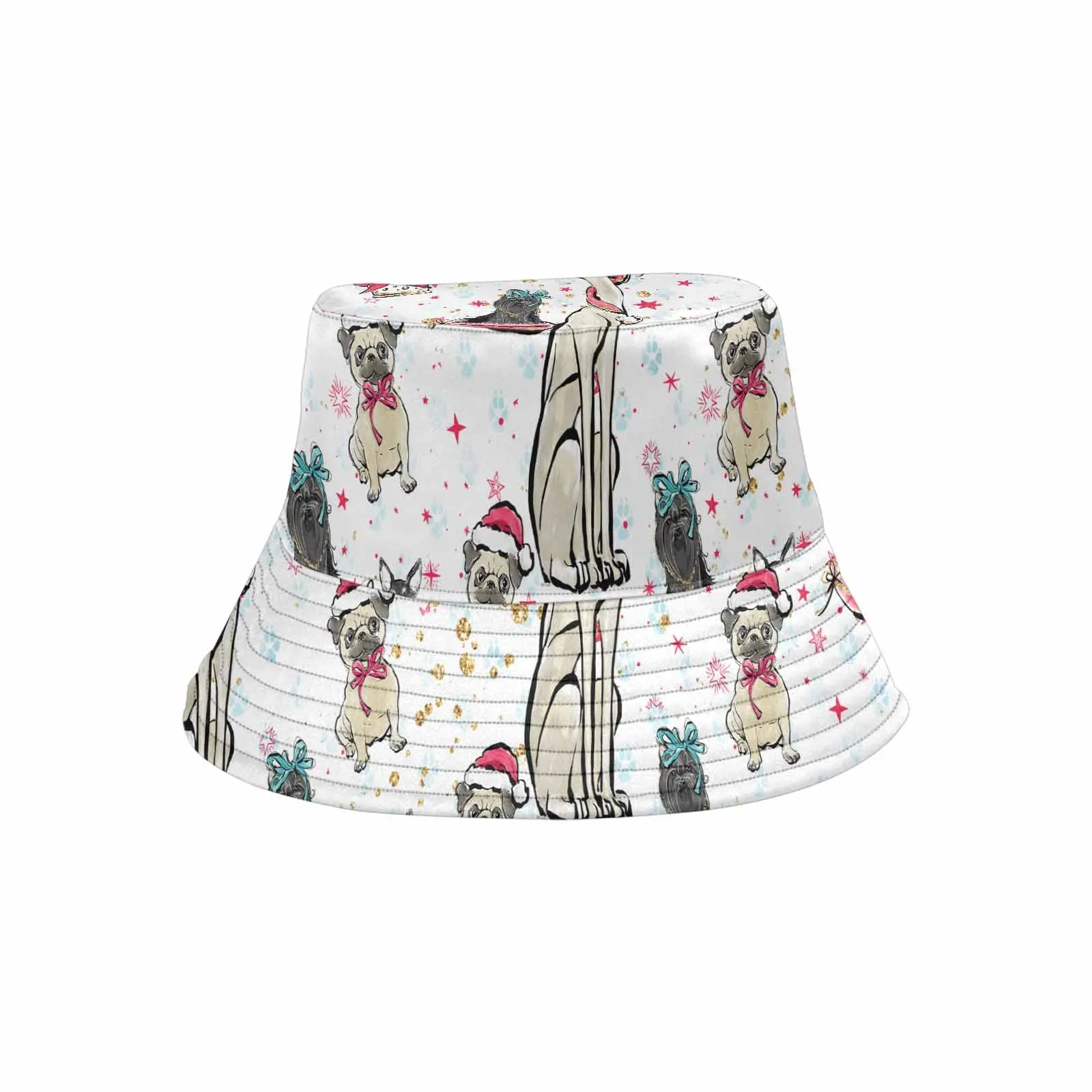 Dog Christmas  Unisex Summer Single-Layer Bucket Hat