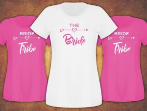 Fast and Free Hen Do Party Bride Tribe  Weeding T-shirt Ladies Female Fushia