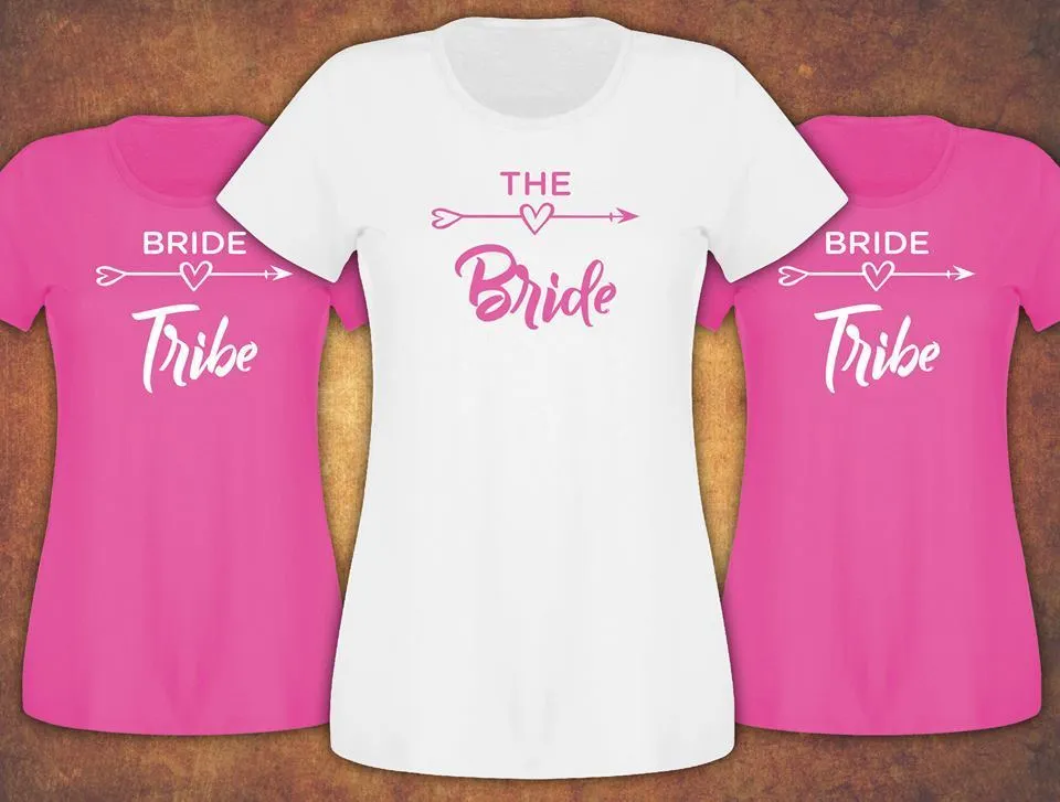 Fast and Free Hen Do Party Bride Tribe  Weeding T-shirt Ladies Female Fushia