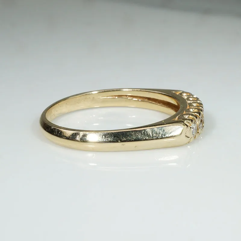 Five Diamonds in Yellow Gold Retro Wedding Band