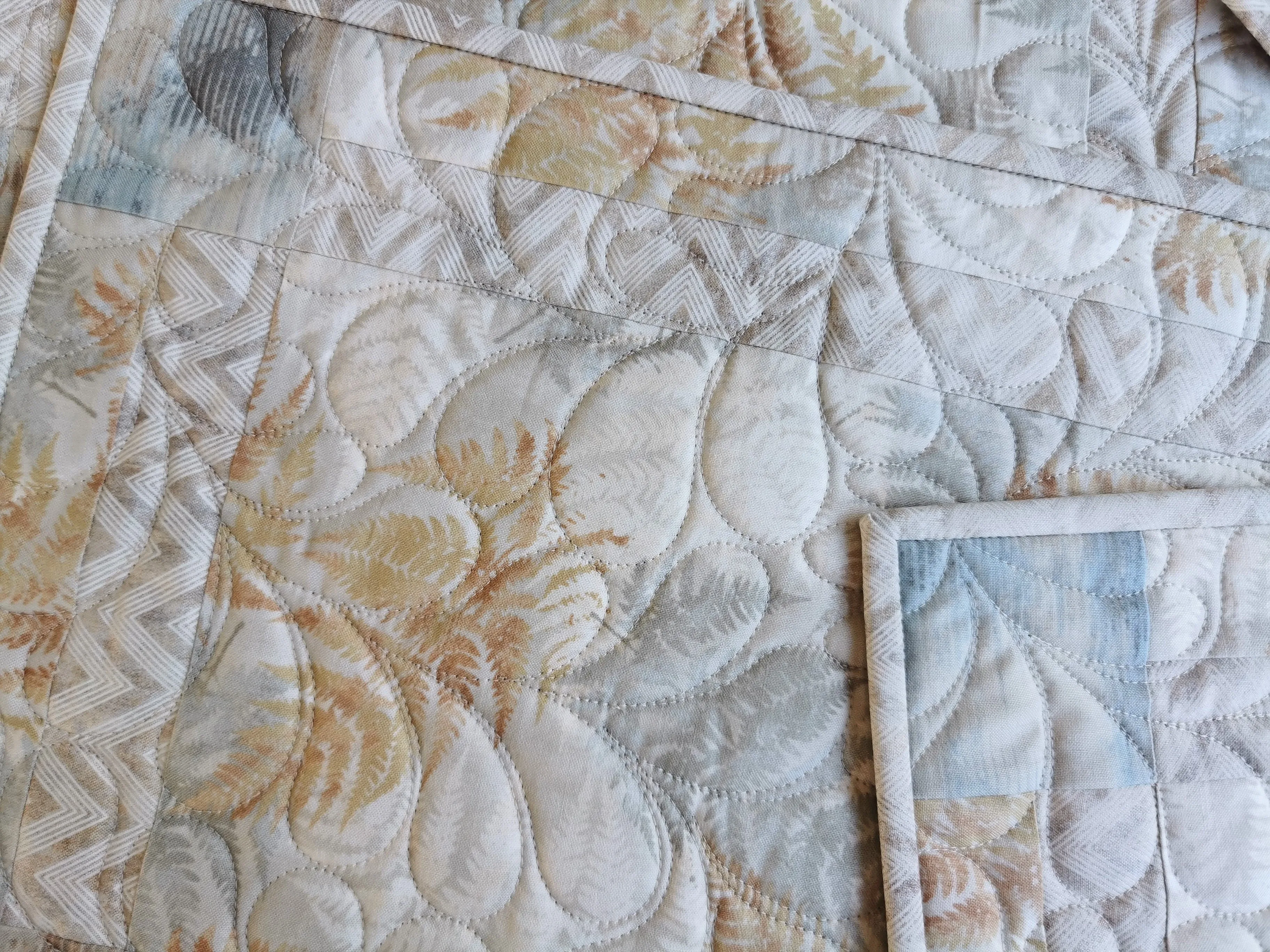 Four Neutral Quilted Placemats