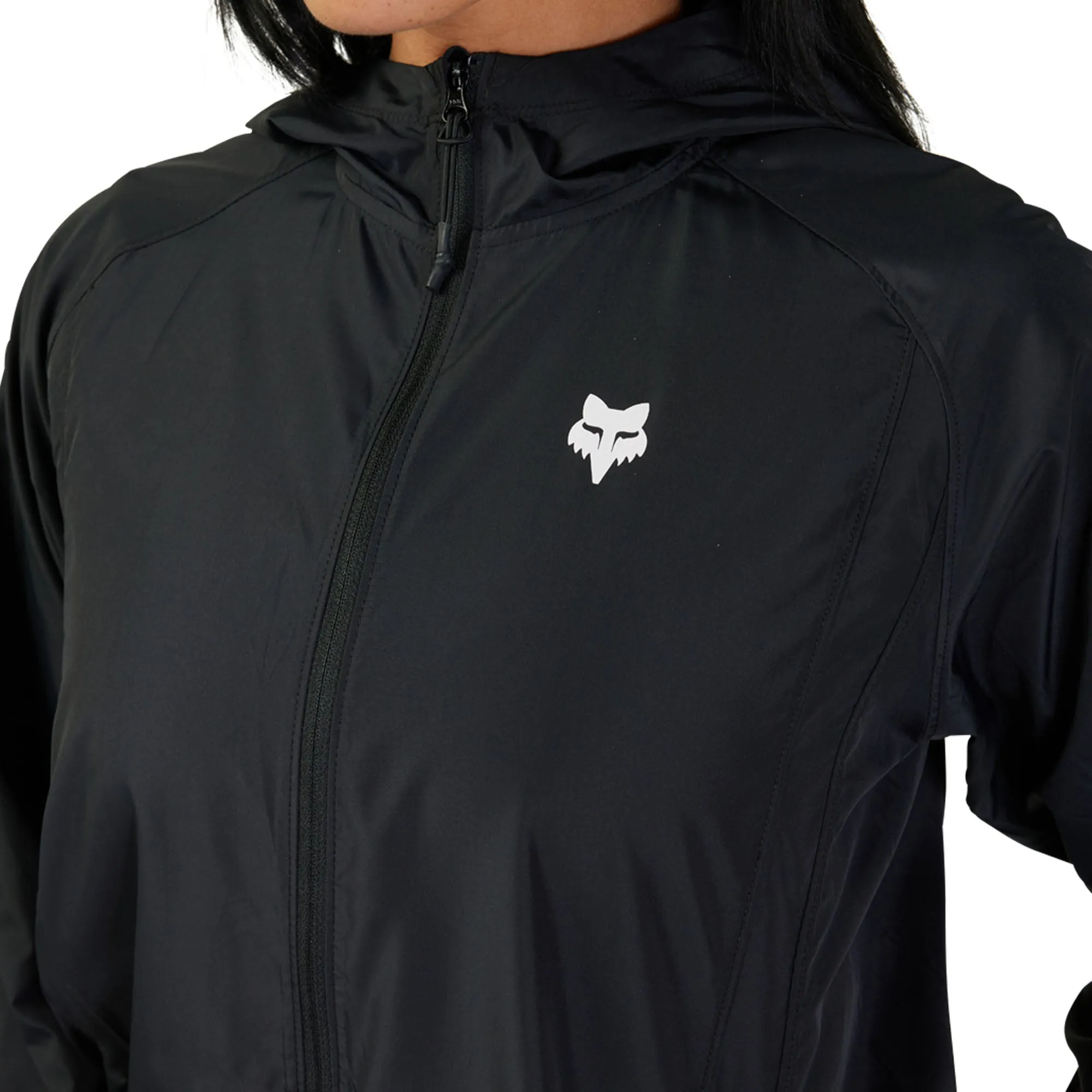 Fox Racing  Womens Fox Head Windbreaker Jacket DWR Lightweight Packable Black