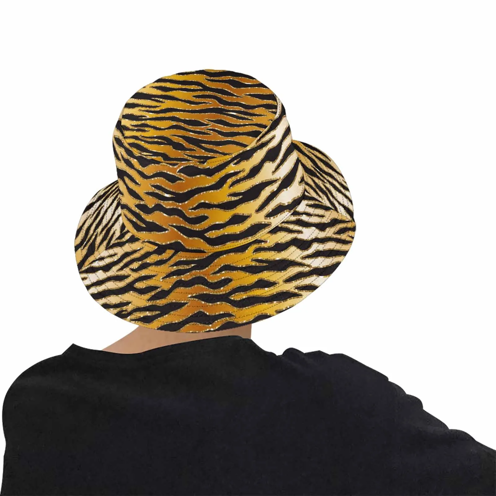 Glitter Gold Animal Print  Unisex Summer Single-Layer Bucket Hat