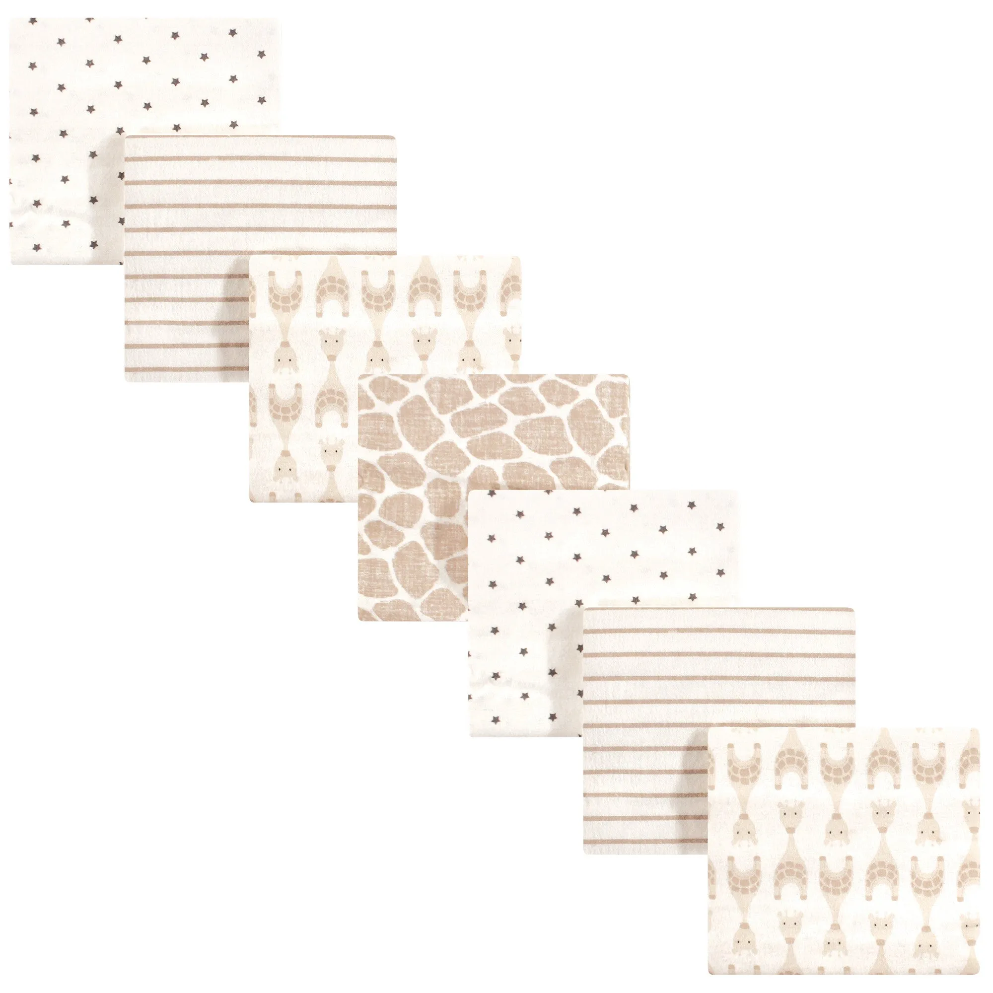 Hudson Baby Cotton Flannel Receiving Blankets Bundle, Neutral Giraffe