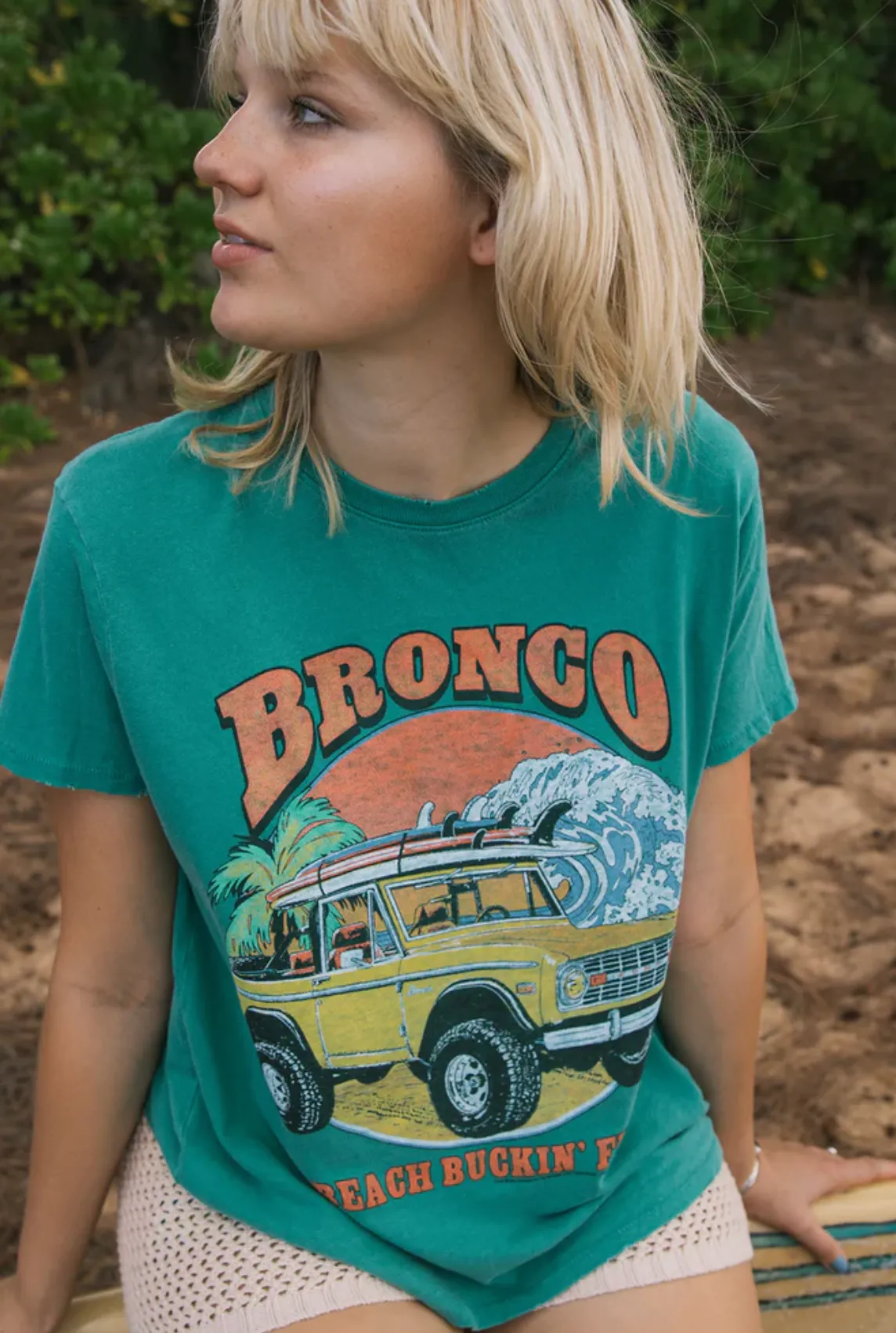 JUNKFOOD CLOTHING UNISEX FORD BRONCO BEACH VINTAGE TEE