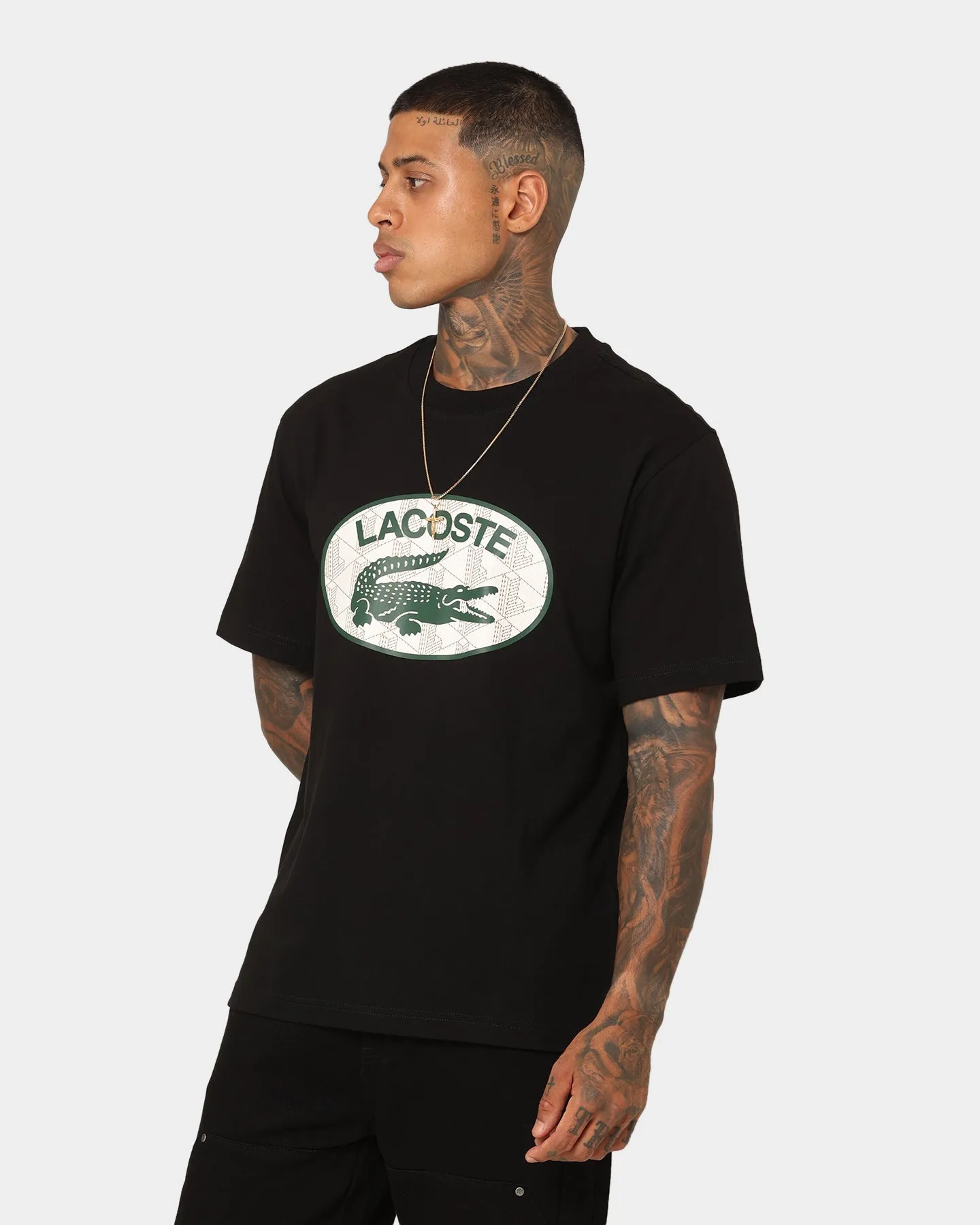 Lacoste Monogram Logo T-Shirt Black