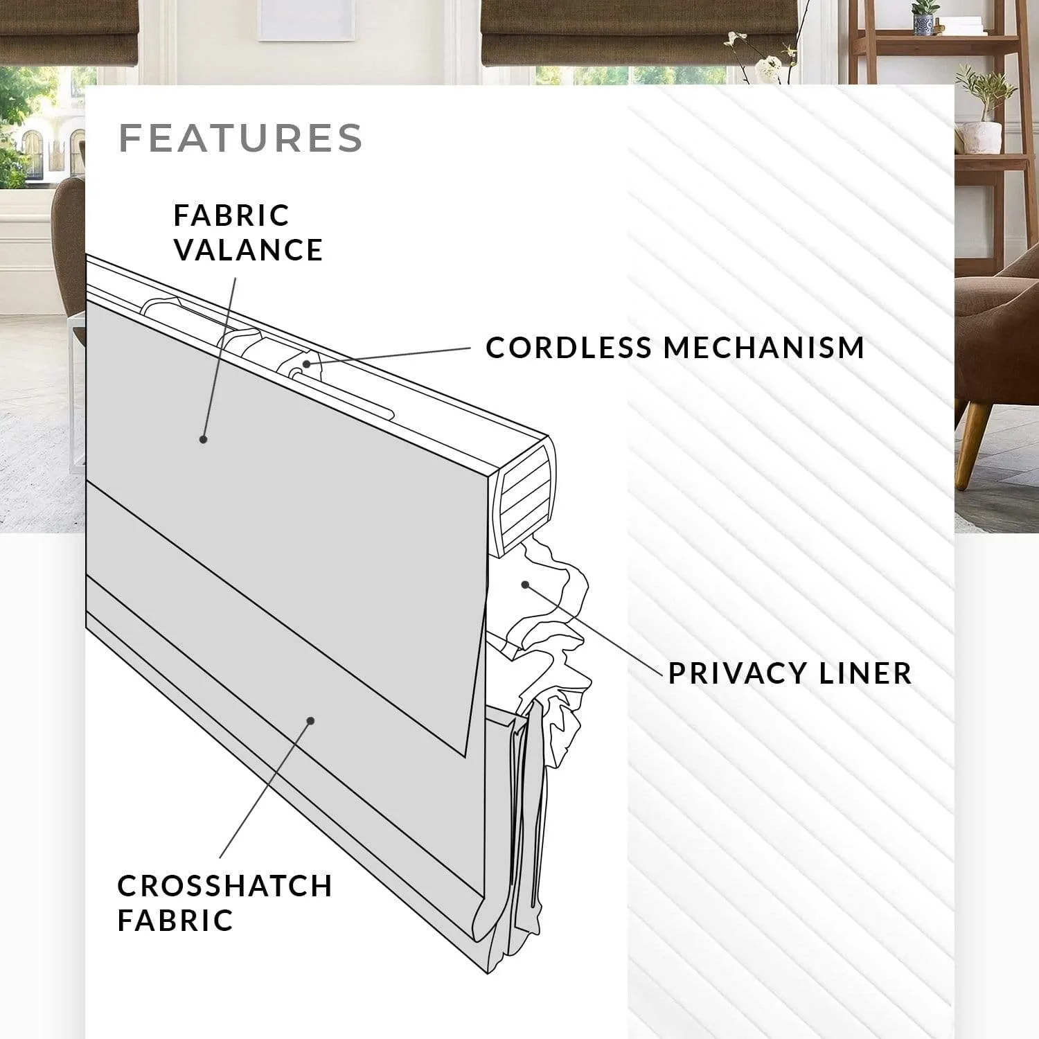 Light Filtering | Crosshatched with Liner and Valance | Belgian