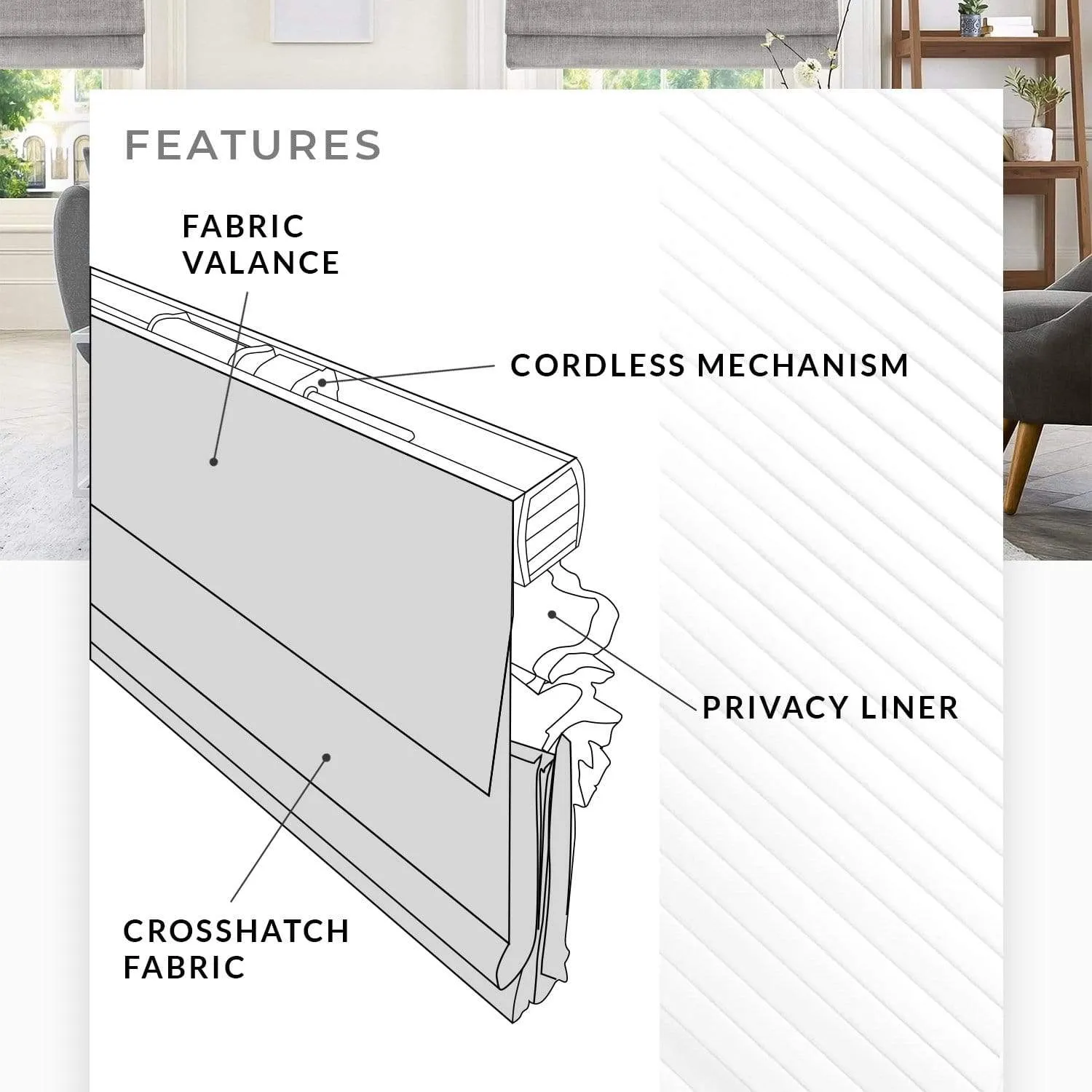 Light Filtering | Crosshatched with Liner and Valance | Belgian