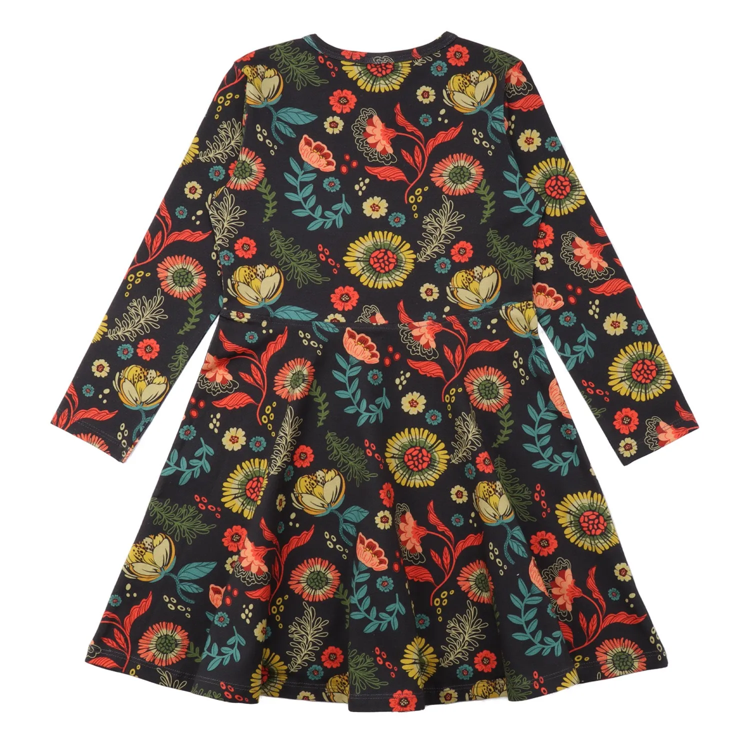 Long sleeve dress- cheerful flowers