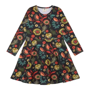 Long sleeve dress- cheerful flowers