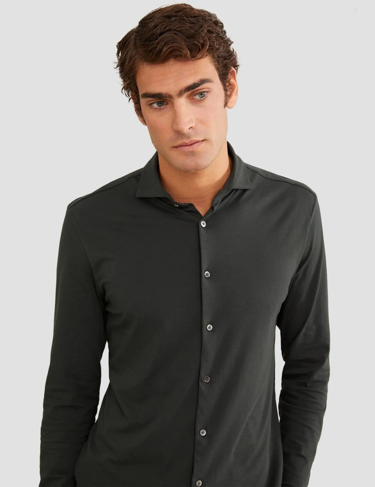 Long Sleeve Jersey Shirt | Anthracite