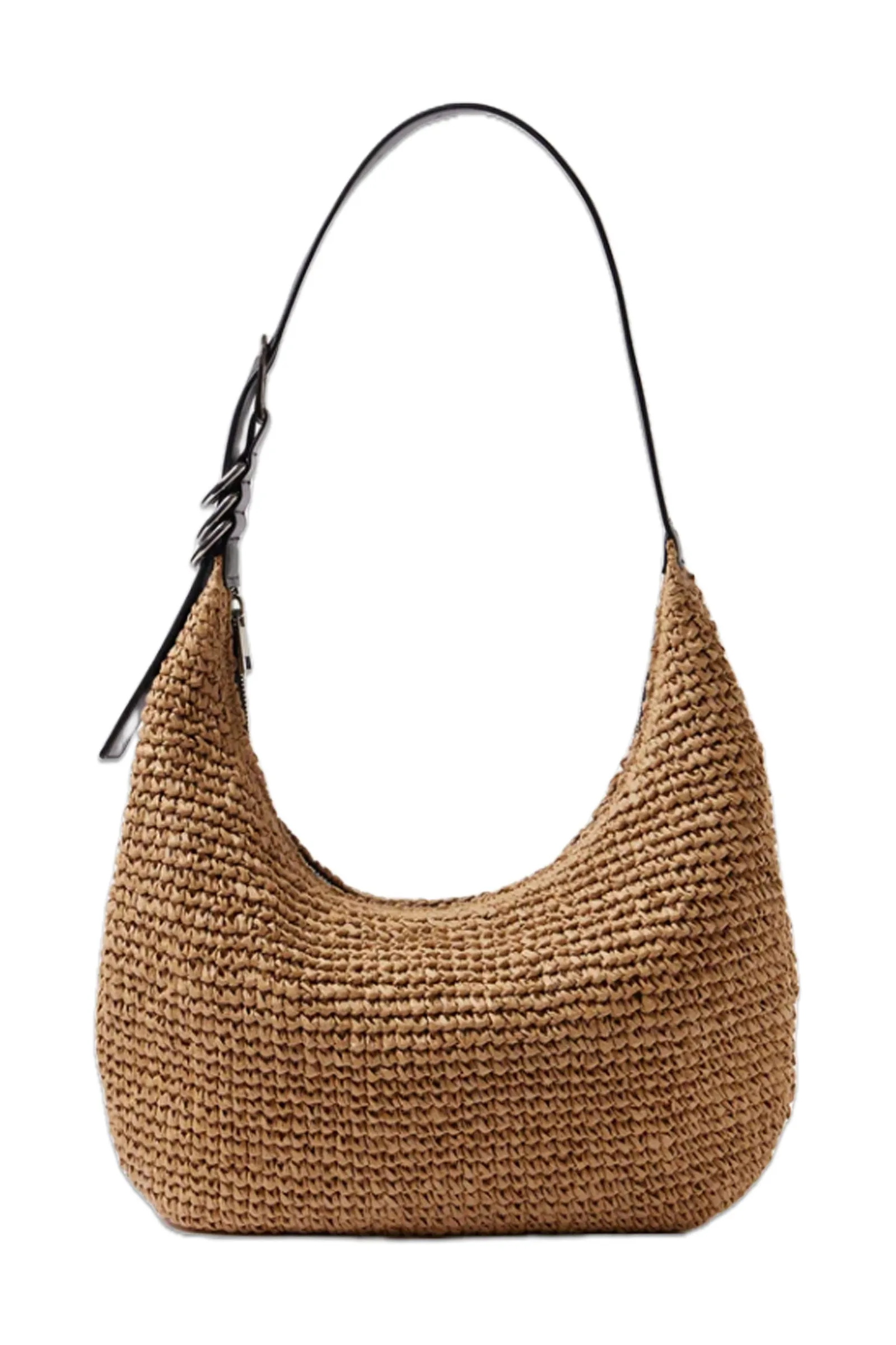 Neutral Woven Shoulder Bag