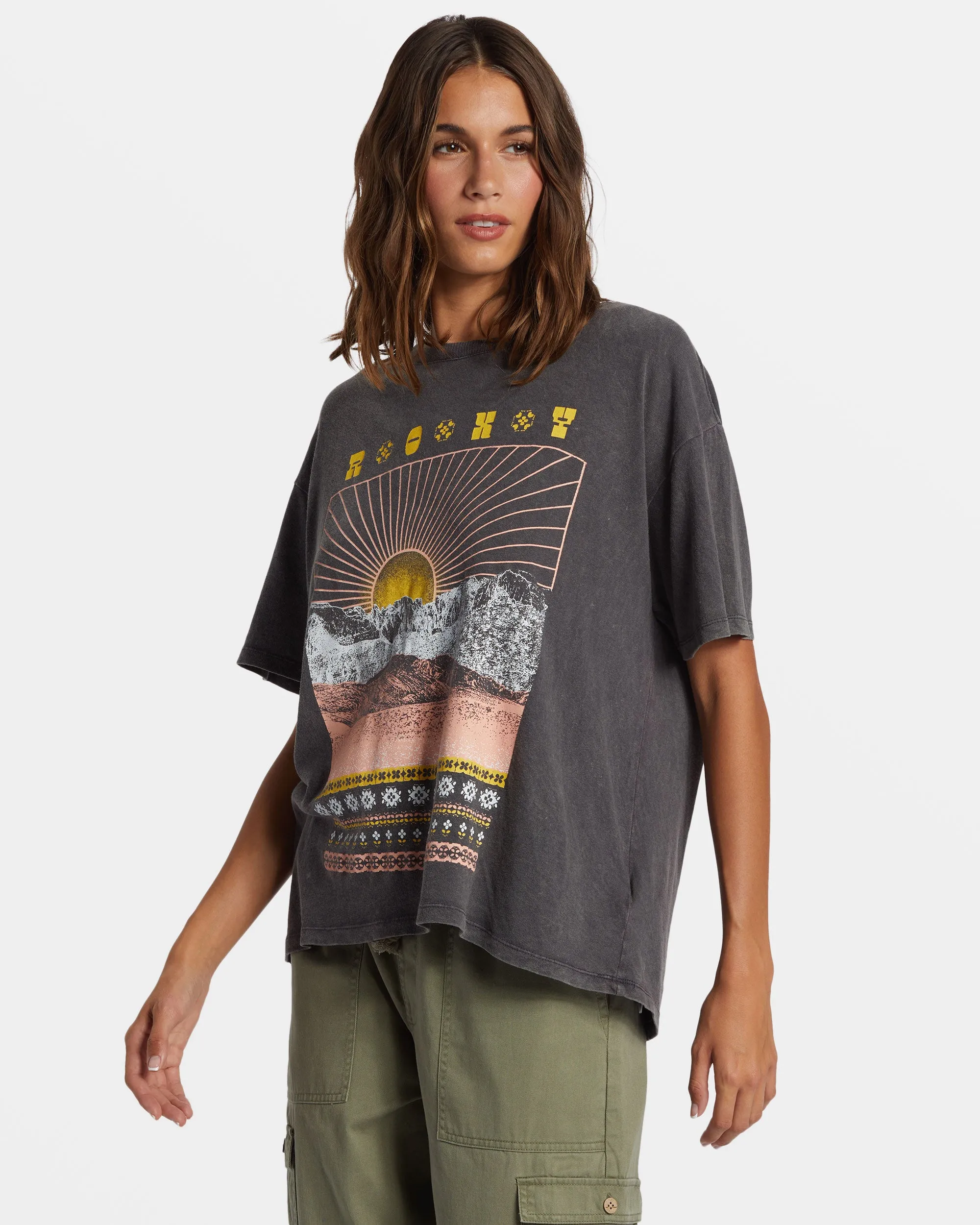 Paradise Peaks Short Sleeve Oversized T-Shirt - Phantom