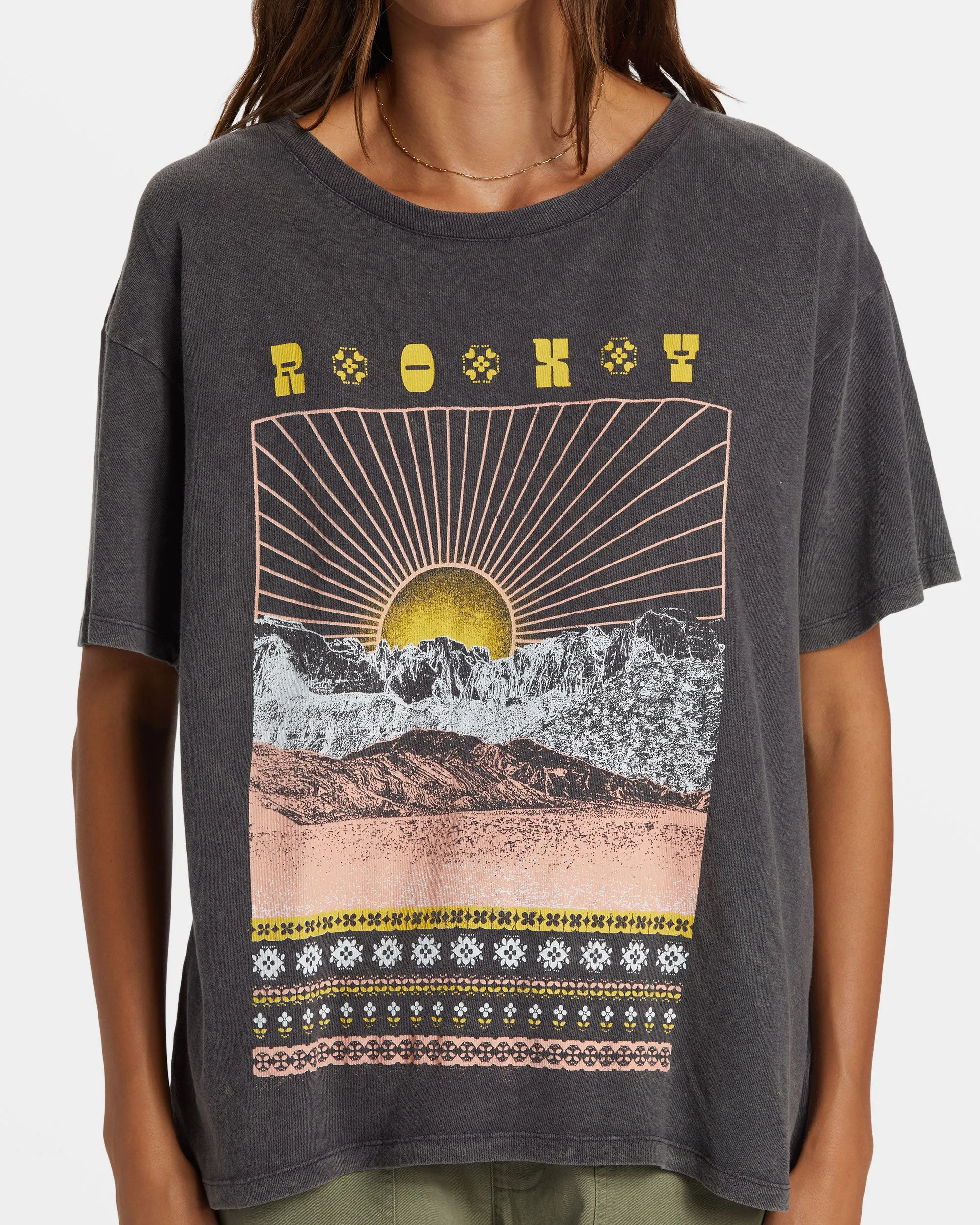 Paradise Peaks Short Sleeve Oversized T-Shirt - Phantom