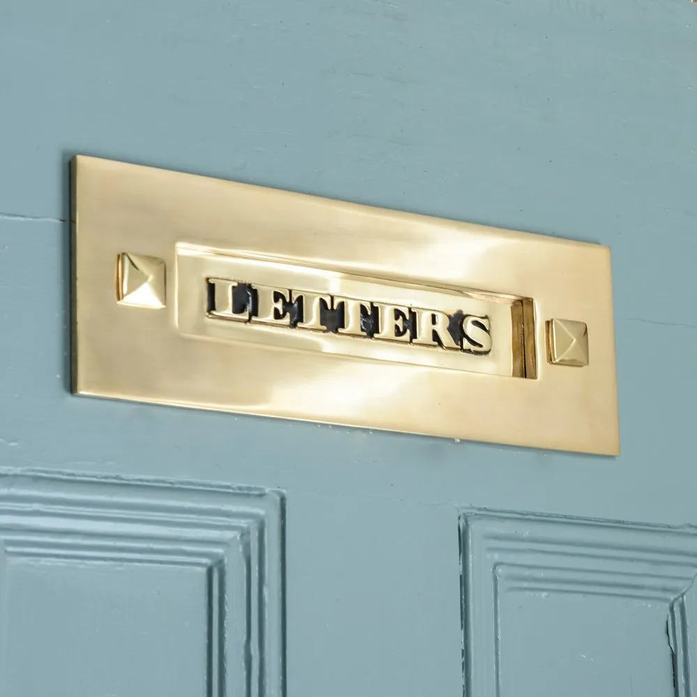 Polished Antique Brass Classic LETTERS Letterplate