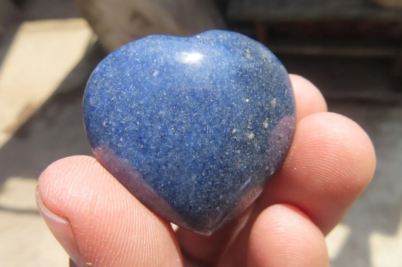 Polished Blue Lazulite Gemstone Hearts x 35 From Madagascar