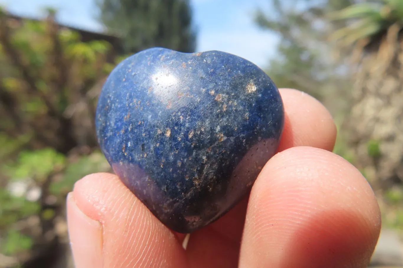 Polished Blue Lazulite Gemstone Hearts x 35 From Madagascar