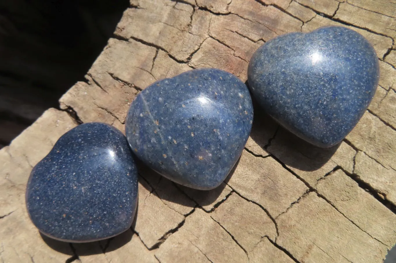 Polished Blue Lazulite Gemstone Hearts x 35 From Madagascar