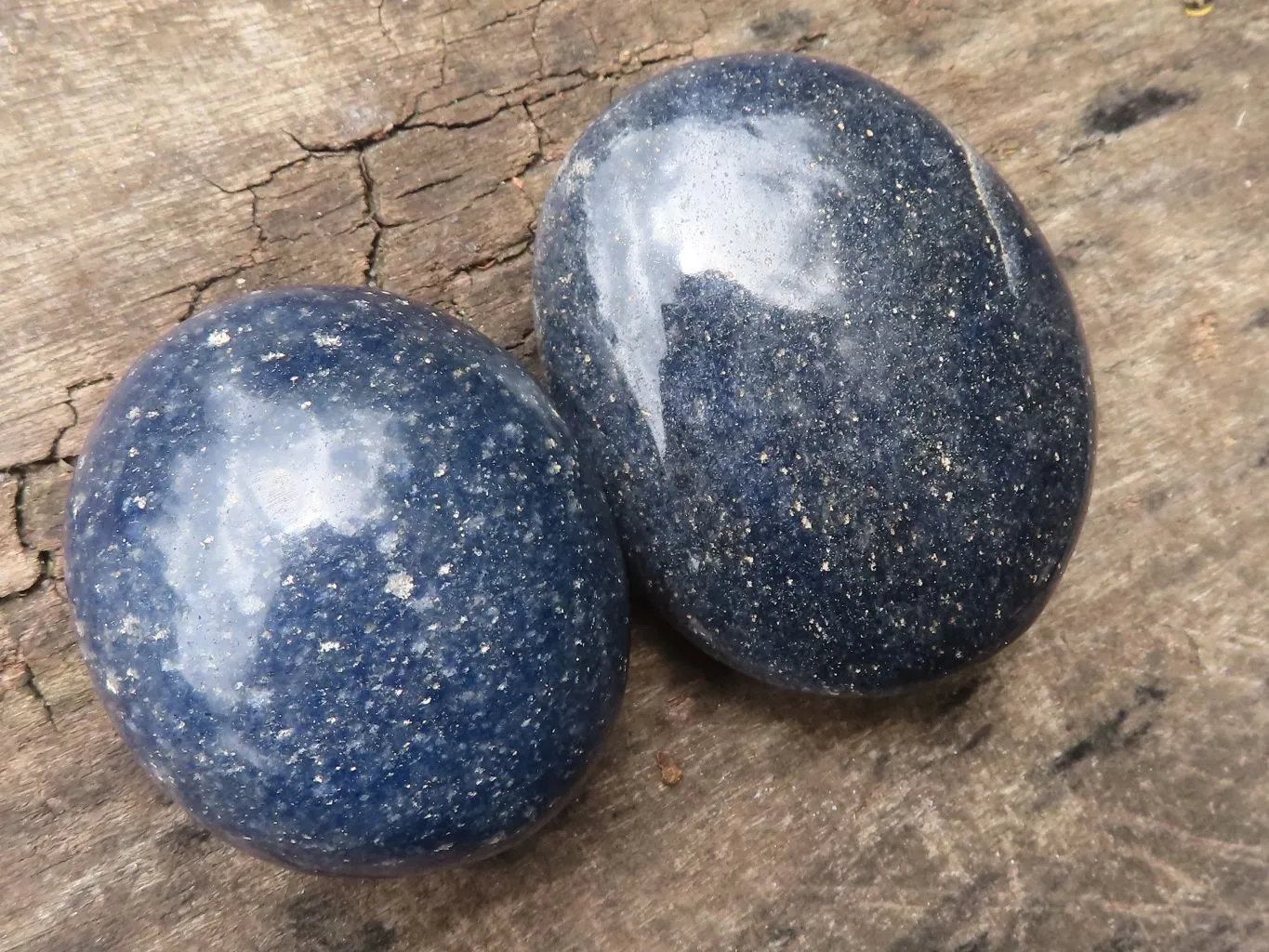 Polished Blue Lazulite Palm Stones  x 35 From Madagascar