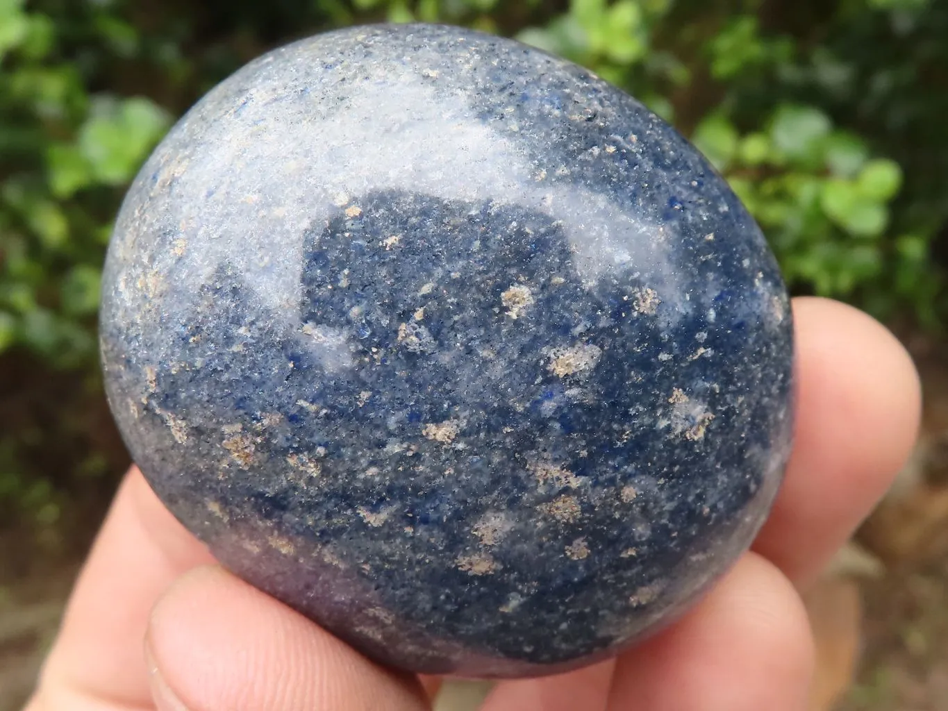 Polished Blue Lazulite Palm Stones  x 35 From Madagascar