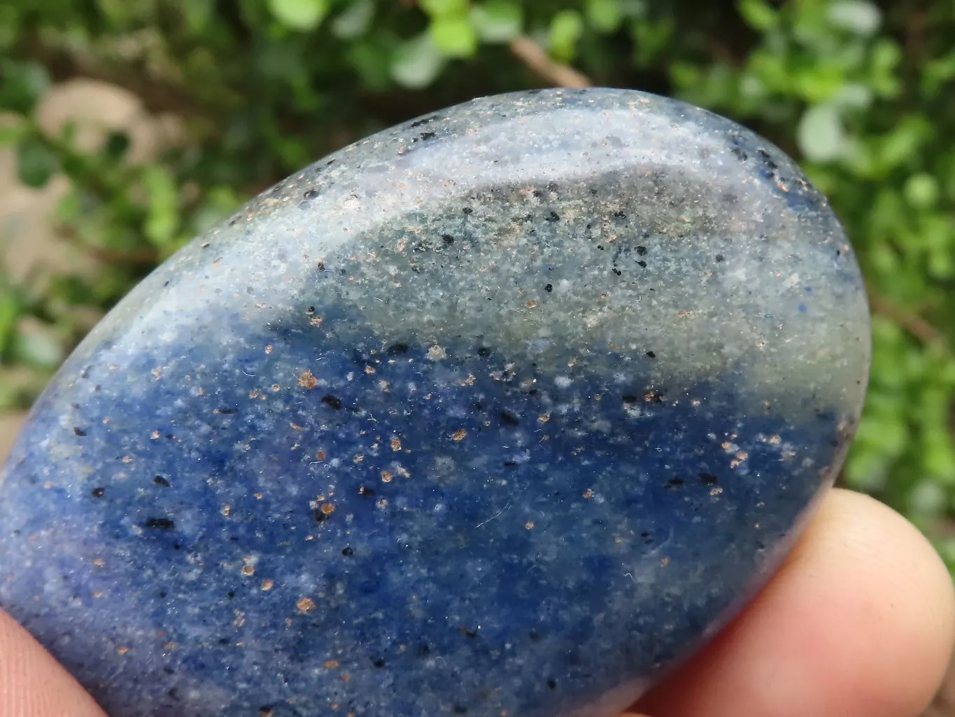 Polished Blue Lazulite Palm Stones  x 35 From Madagascar