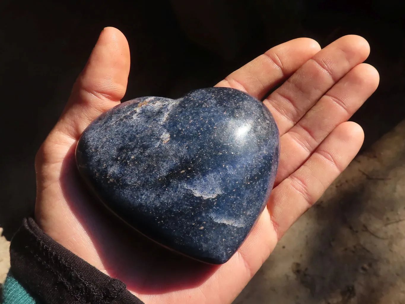 Polished Blue Lazulite Spheres & Hearts  x 6 From Madagascar