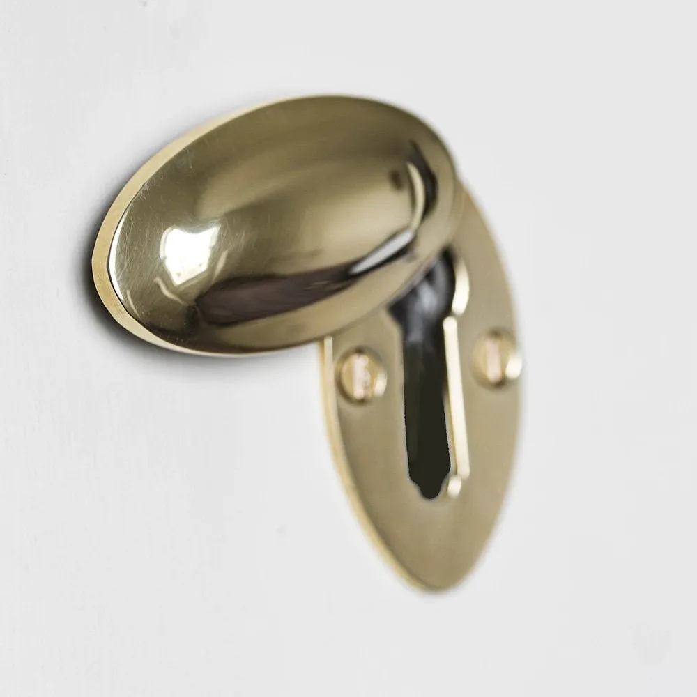 Polished Brass Edwardian Oval Escutcheon