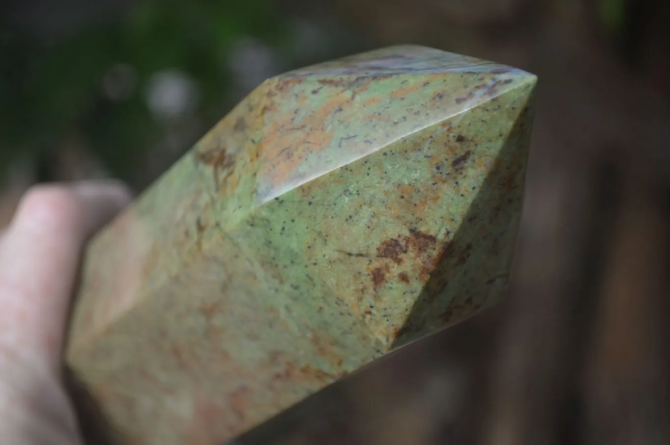 Polished Green Chrysoprase Point  x 1 From Madagascar