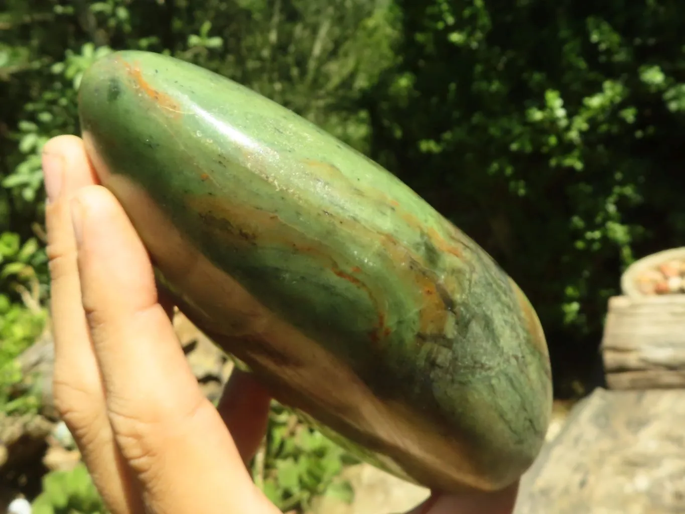 Polished Green Chrysoprase Standing Free Forms  x 2 From Madagascar